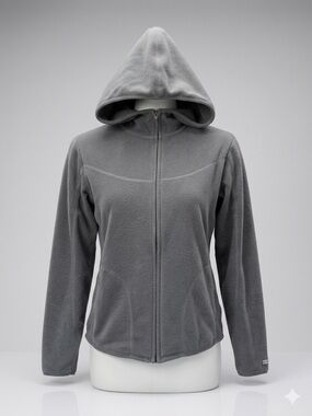 Columbia Women’s Gray Full Zip Fleece Hoodie Jacket Size Medium Super Soft